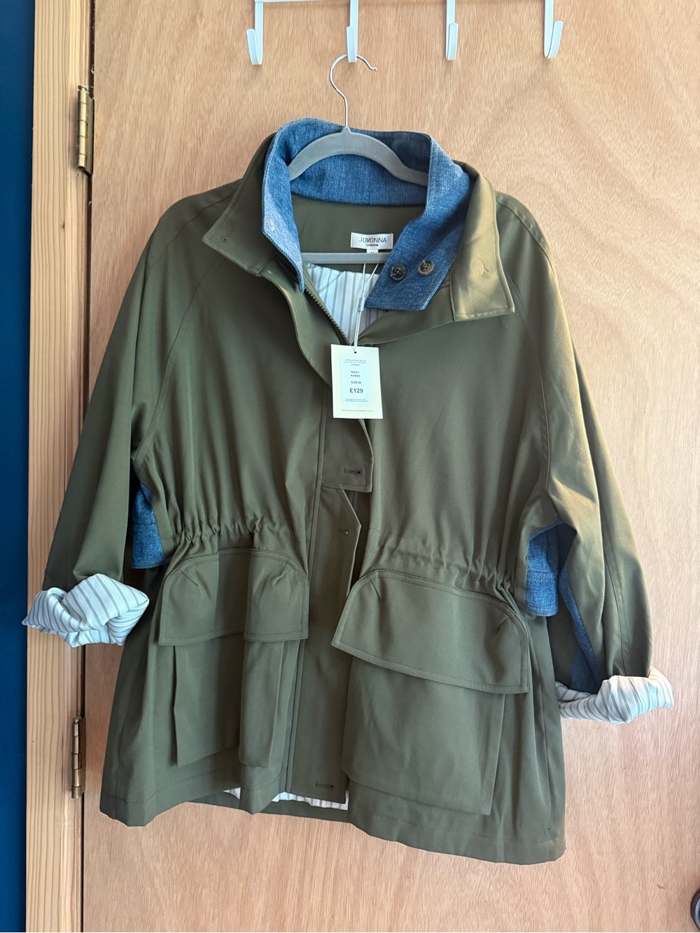 Womens Olive Green Hooded Parka Jacket